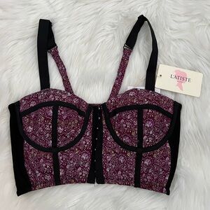 L'Atiste Black and Purple Women's Bustier